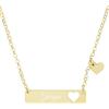 Giuzi - Collana Personalizzata Donna Argento 925 Targhetta Cuore Color Oro- Collana Donna con Nome o Frase Made in Italy