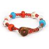SAGA GIOIELLI Bracciale Colorato con Perle in Vetro - Bracciale Artigianale Multicolore Regolabile 23 cm - Gioiello Unisex Uomo Donna - Idea Regalo Originale - COLLEZIONE SOLARA (BSVE8F4-02)