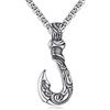 KQF Collana da uomo con occhio di Horus, amo da pesce, maschera, scorpione, tridente, freccia, stella di David, ancora, boxe, collana da uomo, in argento Sterling placcato oro, con nodo celtico, stile