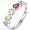 Generico Anello In Argento Sterling 925 Con Pietre Preziose Per Donna, Anello Impilabile Con Cristalli Colorati, Cocktail, Eternità, Promessa Di Fidanzamento, Fede Nuziale, Regali Per Lei