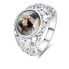 Annmors Anello da donna in argento 925 Anello rotondo personalizzato fai da te con foto Regalo per amici di famiglia(9)