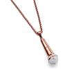 PAMTIER Donna Acciaio Inossidabile Diamante Microfono Collana Cubic Zirconia Hip Hop con Catena Oro Rosa Grande
