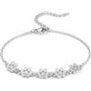 MeMeDIY Bracciale con Impronta di Zampa Personalizzato per Donna Inciso da 1 a 5 Nomi Braccialetto con Zampa di Cane e Gatto Catena Regolabile Regalo Commemorativo per Gli Amanti Degli Animali - A5