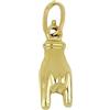 gioiellitaly Ciondolo Portafortuna a forma di mano con Corna Pendente Corna in oro giallo 18 kt gioiello unisex scaramanzia