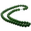 ZHIBO Collana con perline di giada etica e spinaci verde da uomo, donna, 10 mm