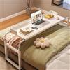 GWWBD Tavolo Servitore,tavolo Con Ruote Tavolino Da Letto Con Ruote Scrivania Letto Tavolino Computer Tavolino Da Divano Per Pc Tavolino Da Lavoro(Color:Bianco+)