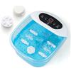GYMAX Pediluvio con Massaggio e Riscaldamento, Pediluvio Massaggiatore con Perle Massaggianti Rimovibili, 35-46°C, Pediluvio Elettrico con Funzione Timer (BLU)