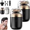 NNBWLMAEE Palyrain Mini rasoio elettrico portatile, rasoio a capsule, rasatura a 360°, multiuso, nero, lavabile, 18 lame, ricaricabile agli ioni di litio (250 mAh), toelettatura uomo, uomo