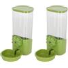 Kerbl Pet Distributore d'Acqua 850 ml, per Conigli e Piccoli Animali, Attacco a griglia, Coperchio Rimovibile, Plastica, Non gocciola, Verde, Trasparente (Confezione da 2)