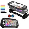 FIWWAT Custodia per Nintendo Switch Lite，Cover Switch Lite Case Protettiva in Silicone Resistente Antigraffio con Schermo PC Integrato + 2 Cuscinetti Per il Pollice,Nero