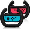 EIMGO 2 x Kit Volanti per Nintendo Switch Joy-Con Racing Game Controller Attacchi Manopole Set (fondo sinistro, nero)