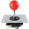 Generic Bastone da combattimento per giochi arcade con palla per console di gioco Joystick leggero e sensibile Maniglie ad alta risposta (Rosso)