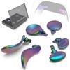 Nyko Edge Paddle (Rainbow) - Pulsante posteriore in metallo di ricambio per controller PS5 Dual Sense Edge - 3 set di pagaie di ricambio intercambiabili - Custodia compatta in plastica inclusa