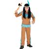 CARTOON Costume di Carnevale Indiano Bambino Travestimento Guerriero con Casacca Pantaloni e Fascia con Piuma Abito Avventura Stile Tribale per Feste Recite Scolastiche e Party a Tema