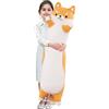 Kekeso Cuscino lungo Shiba Inu, peluche Corgi per il compleanno, San Valentino, Natale (giallo, 130 cm)