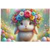 ODAWA Puzzle rosa coniglio floreale per adulti, famiglie, dimensioni finite 74,9 x 50 cm