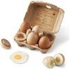 Tiny Land Uova di Legno Giocattolo per Bambini - Set 6 Pezzi Cibo Giocattolo per Cucina, Uova Finte da Tagliare e Decorare, Gioco Educativo Montessori, Regalo per Bambini 3+ Anni