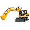 bruder 02445 - escavatore mobile Cat, cantiere, veicolo da costruzione, retroescavatore, giocattolo