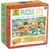 Ludattica - Puzzle 123 La fattoria - Puzzle 25 pezzi bambini 3+ - Due giochi in uno - Dimensione 50 x 35 cm - Made in Italy…
