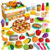 BunnyJOY Accessori Cucina Giocattoli Bambini, Cibo Giocattolo Cucinare con Frutta e Verdura Giocattolo, Utensili Cucina per Bambini e Cestino Picnic, Gioco di ruolo Educativo Regalo Ragazza Bambino 3