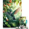 LKASGCBY puzzle 1000 pezzi per adulti Colibrì che si nutre di fiori Gioco di famiglia antistress sfida difficile Adatto per la decorazione del desktop 75x50cm