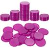 QUARKZMAN 100Pezzi 1 Pollice Gettoni Di Plastica Per Poker Mini Gettoni Bingo Contatori Per Apprendimento Dischi Per Conteggio Marcatori Gettoni Opachi Per Giochi Rosso Rosa