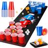 DESPOINA Beer Pong Ping Pong Kit Completo, Birra Pong Party Set con Tappeto da Gioco, Include 40 Bicchieri Beer Pong e 8 Palline da Ping, Set Riutilizzabile per Feste di Compleanno e Matrimoni