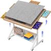 Tektalk Tavolo puzzle con regolazione dell'angolo e dell'altezza, tavola puzzle con coperchio e 5 cassetti di ordinamento, cavalletto puzzle tavolo inclinabile con gambe, chiuso con 4 ruote a rullo,
