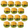 Hohopeti 50 Mini Hamburger Giocattolo in Resina Giallo, Accessori Cucina per Bambini, Gioco di Finzione Realistico di Ruolo e Decorazione Collezionabile