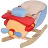 HOMCOM Cavallo a Dondolo a Forma di Aeroplano per Bambini di Età Superiore a 18 Mesi, Cacalluccio a Dondolo con Musica Incorporata in Legno Alamo, Max:60kg 60x33x45cm
