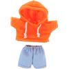 GALPADA Set di Vestiti per Bambole Peluche 20Cm Felpa Arancione e Pantaloni di Jeans Chiari Comodi per Attività Immaginative e Cambio Abiti