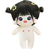 niannyyhouse Bambola di Peluche da 20 cm, Capelli Neri, Corpo umanoide Senza attributo 20,3 cm Corpo Normale indossabile Abbigliamento da Indossare Regali (a-4 con Scheletro)