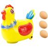 CHICAMPERA Giocattolo Elettrico a Forma Di Pollo Cantastorie Che Depone Le Uova Per Bambini Musica e Movimento, Materiale Abs Sicuro, Set Per Gioco Educativo e Stimolazione Occhio-mano