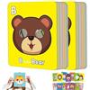 LUYJWZN 26 schede flash dell'alfabeto Abc con maschere di animali, carte con maschera dell'alfabeto, carte animali, giochi educativi interattivi, imparare lettere, frasi in inglese (2 set, 1)