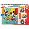 Educa - Puzzle Mickey e i suoi Amici | 4in1 Progressivo 12/16/20/25 pezzi | Mickey, Minnie, Disney | dai 3 anni (19294)