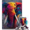 ZKYUBEK Puzzle da 1000 pezzi con elefanti colorati e dipinti a olio per adolescenti 1000 pezzi giocattolo educativo intellettuale decomprimente regalo di compleanno regali (26x38cm)