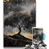 ZKYUBEK Puzzle da 1000 pezzi in bianco e nero con l'albero della vita puzzle per adulti da 1000 pezzi giocattoli giochi educativi antistress collezione di artisti belle arti (50x75cm)