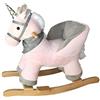 Bakaji Unicorno a Dondolo Cavalluccio Cavalcabile Peluche Giocattolo per Bambini con Effetti Sonori Maniglie e Cintura di Sicurezza Rosa