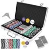 Generico Set poker 300 fiches chips 2 mazzi carte gettone deal kit texas holdem valigetta