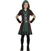 FIESTAS GUIRCA Costume da Arciera Verde Bambina - Completo Infantile con Cappuccio, Vestito e Gilet per Bambine di 10-12 Anni