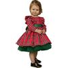 Generico Abito Natale Bambina Vestito Natale Bambina Vestiti Natales Neonata Costume Natalizio Bambine Scozzese Abiti Natalizio Bambine Vestito Natales Neonata 6 Mesi ai 5 Anni (Red, 4-5 Years)