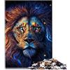 SIBREA Puzzle per adulti Leone 1000 pezzi per regali per adulti Puzzle in legno per adulti e bambini dai 12 anni in su Dimensioni del gioco intellettuale: 50x75 cm
