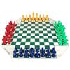 Zgehnao Set di scacchi a quattro giocatori Combinazione unica Gioco di scacchi Viaggio Famiglia Gioco di scacchi con scacchiera pieghevole e pezzo degli scacchi