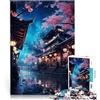 AITEXI Puzzle da 1000 pezzi per adulti Notti di Sakura al neon di Tokyo Giocattoli di gioco impegnativi Giocattoli per la decorazione della casa 38x26cm