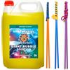 Bubble Brothers Liquido per Bolle di Sapone da 5 Litri per Bolle di Sapone giganti e Normali Bolle di Sapone, Bottiglia di Ricarica da 5 l (1 x 5 Litri + 3 Bacchette Premium)