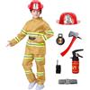 Generico Costume Pompiere per Bambini, 8 PCS Pompiere Costumi con Accessori, Bambino Carnevale Giochi di Ruolo Costume, Vestito Travestimenti Bambini Halloween per Feste Gioco