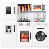 Clevich Cucina Giocattolo per Bambini, Cucina Bambini Legno, con Effetti Simulati di Luce e Suono, Cucina Legno con Accessori da Cucina da Gioco e Lavatrice, 82x80x25 cm, A Partire dai 3 Anni, Bianco