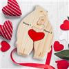 KuSONG Puzzle artistico in legno personalizzato con famiglia di orsi, Orsi Per Famiglie In Legno, Decorativo per la Casa Regalo per Anniversario Festa Della Mamma e Papà（2 nomi）