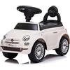 Mondial Toys Primi Passi Macchinina Cavalcabile Fiat 500 per Bambini da 12 a 36 Mesi con Suoni e Clacson Sistema Antiribaltamento Vano Portaoggetti Schienale Gioco per Imparare a Camminare (Bianco)