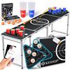 KESSER® Beer Pong Set da Tavolo con Gioco di Carte, con 100 Bicchieri (50 Rossi e 50 Blu), 6 Palline + Set di Regole, Tavolo per Feste, Regolabile in Altezza, Classic + Carte